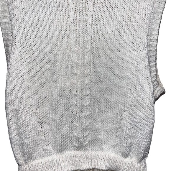 ULLA JOHNSON Edda top cream white medium knit sweater sleeveless blouse peplum - Picture 6 of 13